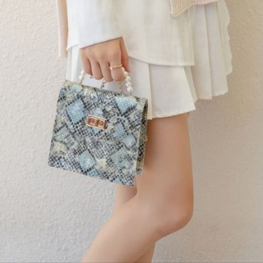 Mini snakeskin purse